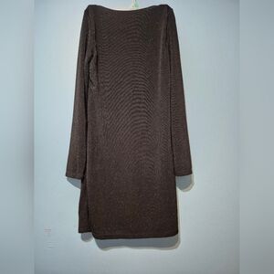 Forever 21 Black Long-Sleeve Shift Dress with Subtle Sparkle